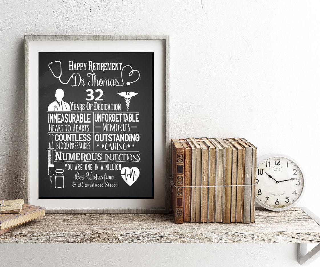 Custom Retirement Gift for Doctor Personalised Dr Leaving Etsy