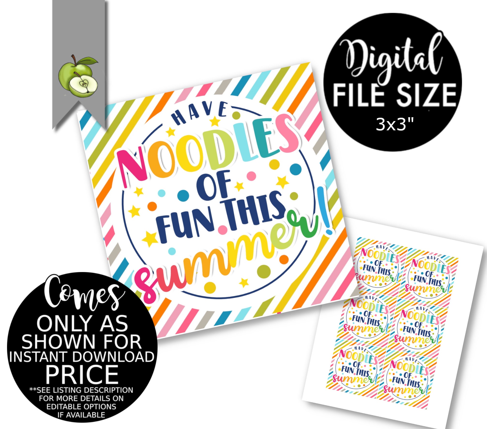 Swimming Pool Noodles Class Gift Tag Swim Teacher Tag Swimming Class Gift Noodles of Fun Goodbye Tag Class Printable Instant Download Etsy