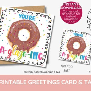 「あなたは素晴らしい」ギフトタグ、アイスドーナツの詰め合わせ、ボランティアクラス教師、SAT試験のモチベーション、成績、素晴らしい印刷物、学生のレポートのダウンロード