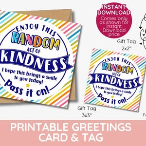 Zufälliger Akt der Freundlichkeit Geschenkanhänger, Bleistift, Pass it, be kind, Pay It Tail, Visitenkarten zum Ausdrucken. Viel Spaß mit diesem Zufallsact Karte DOWNLOAD