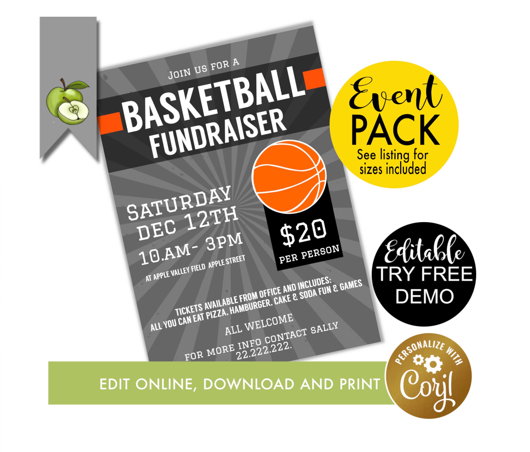 Editable Basketball Fundraiser Flyer Template School Sports Etsy UK Editable Basketball Fundraiser Flyer Template School Sports Etsy UK