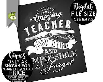 a truly amazing Teacher appreciation gift, is hard to find and impossible to forget, printable digital download retirement, leaving gift