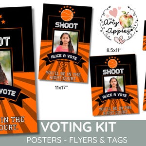 Editable election Basketball campaign poster, class voting flyer, class president, vice president, student election, Voting tag, flyer.