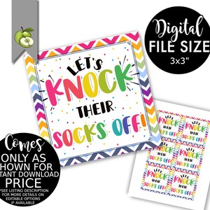 Dance Completion Team Sock Gift Tags, Knock Their Socks Off, You Are ...