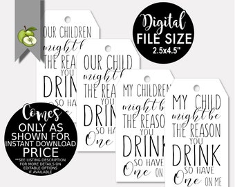 Teacher beer gift tags, beer gift tag, coach, my child might be, the reason you drink, beer label, printable gift tag, end of year tag,