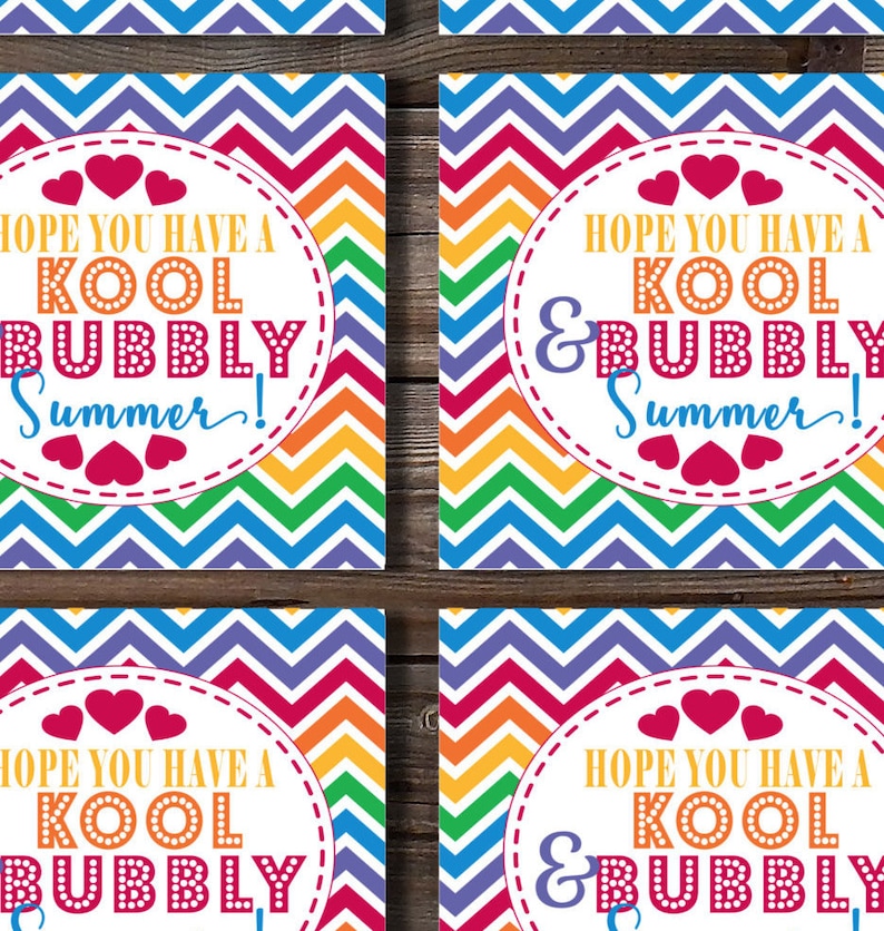 Hope You Have a Kool and Bubbly Summer BUBBLY Class Gift - Etsy