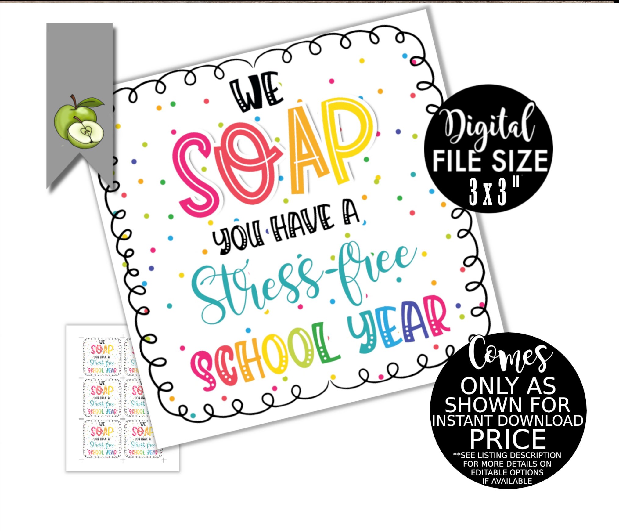 gift tag new school year stress-free school year PTO - Etsy España