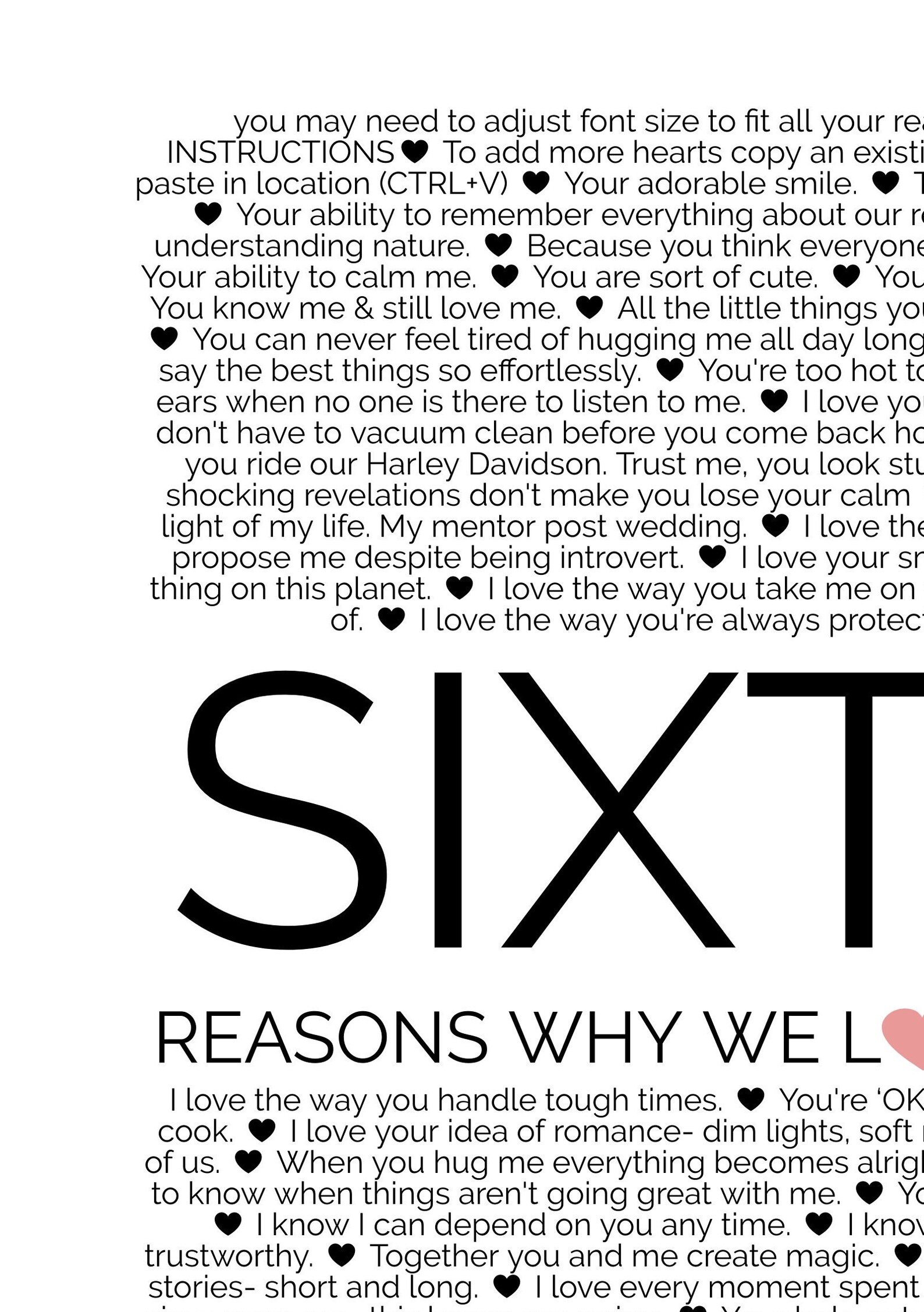 Editable 60 Reasons We Love You 60th Birthday 60 Things We Etsy UK