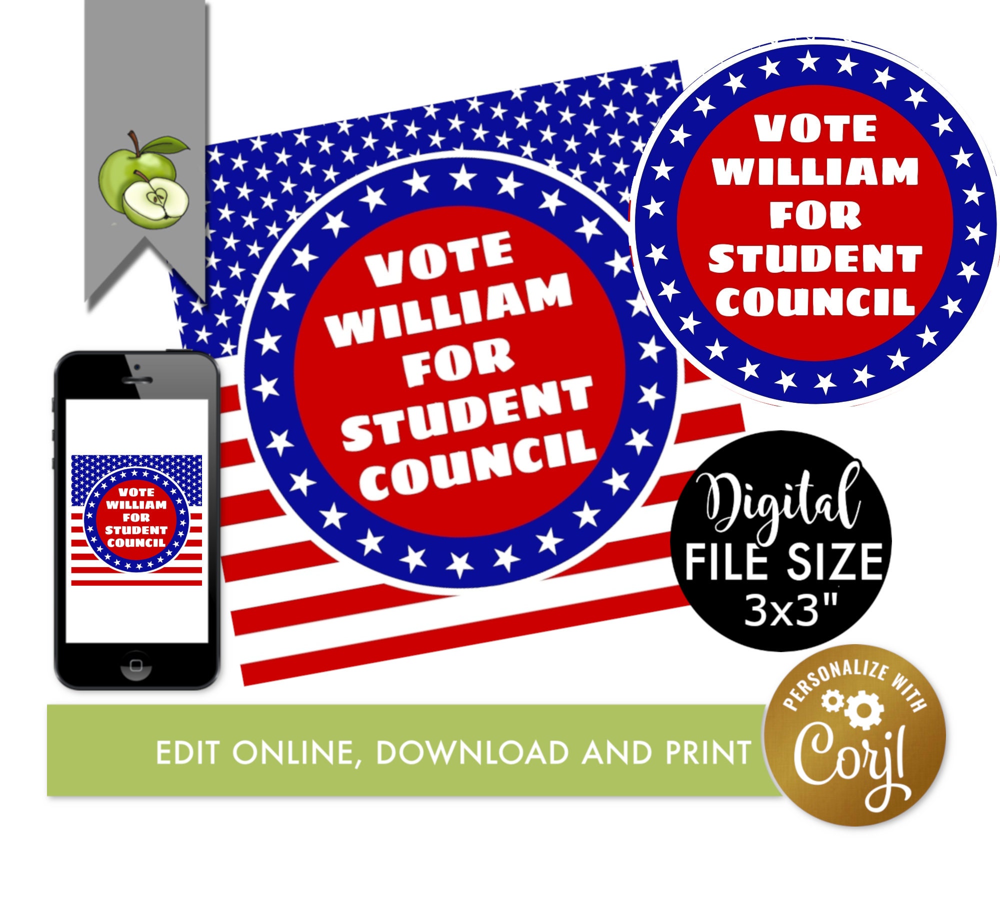 Vote Tag Class Student Council American - Etsy