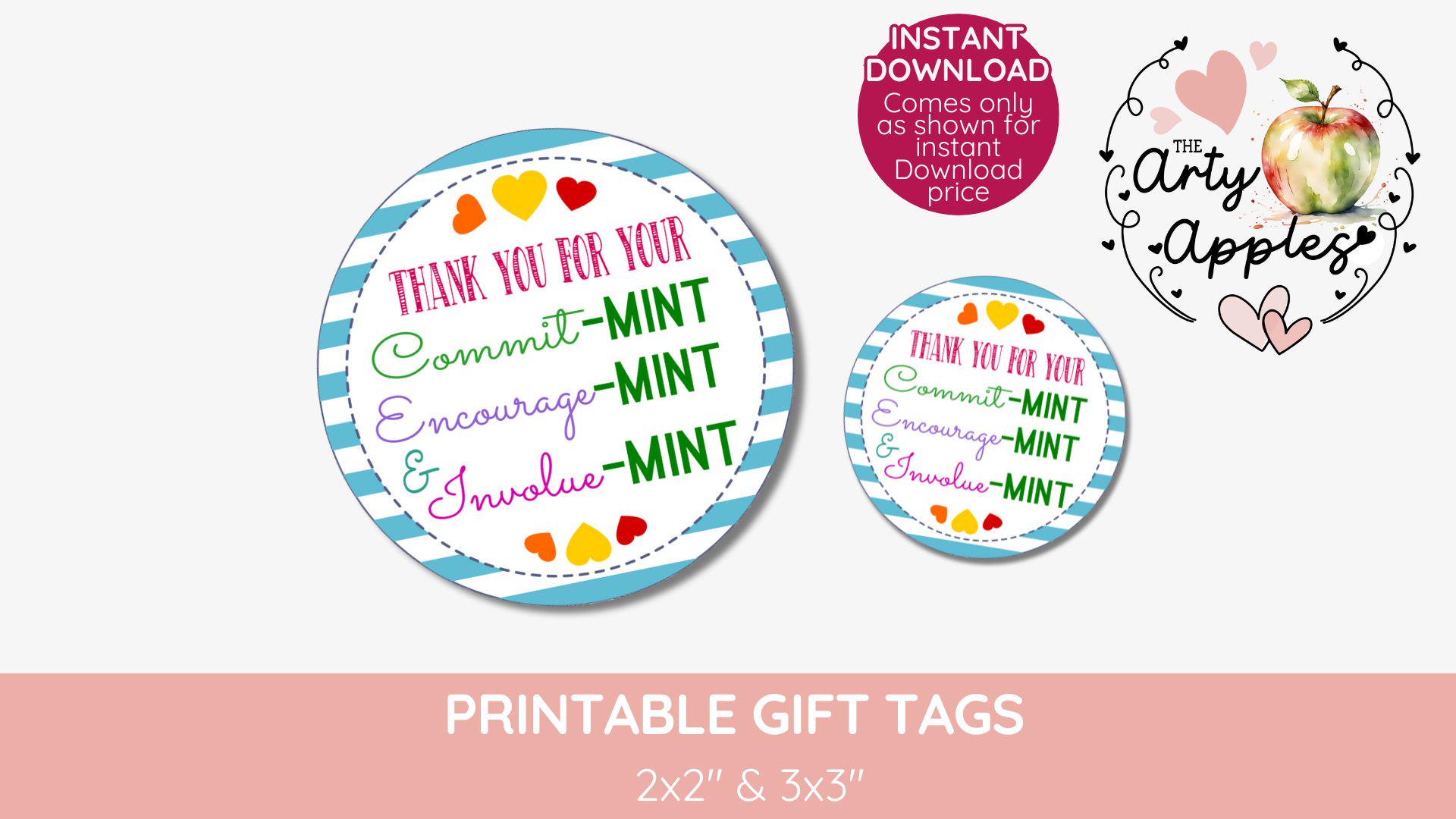 Thank You for Your Commitment Gift Tag, Boss Mint Gift Tag, Volunteer Mint Gift, Mint Favors, Gratitude, Printable, Mint Gift Tags From Boss - Etsy thank-you-for-your-commitment-gift-tag-boss-mint-gift-tag-volunteer-mint-gift-mint-favors-gratitude-printable-mint-gift-tags-from-boss-etsy