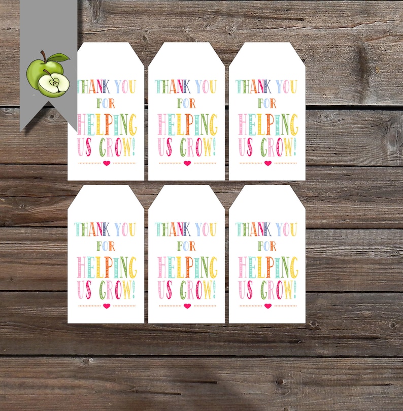 Helping Us Grow Plant Gift Tag Thank You for Helping Us Grow Etsy