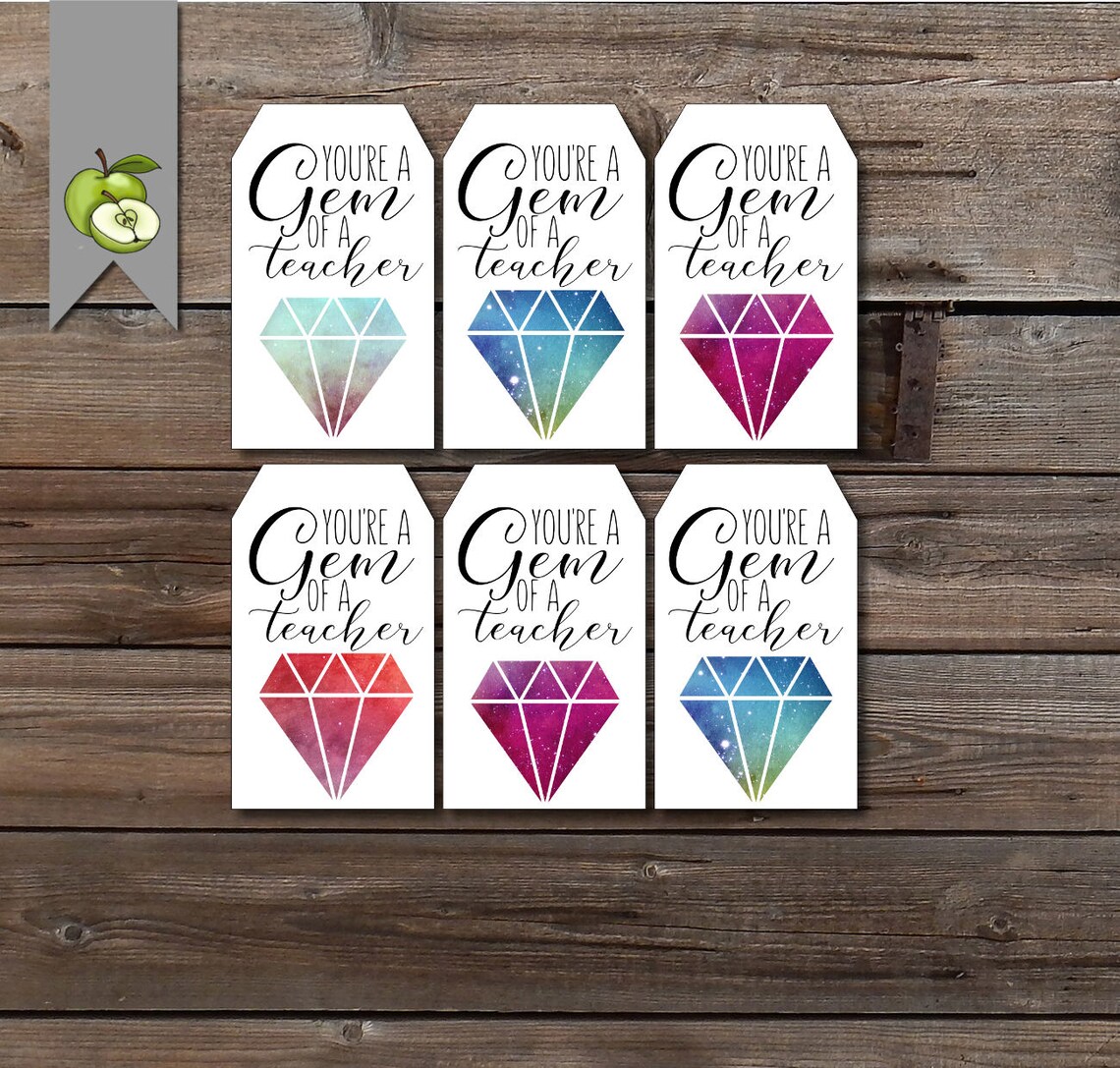 Teacher Jewelry gift tag jewel tag gem tag you're a Etsy