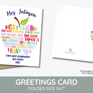 Rainbow Teacher Word Art Apple Editable Digital Download, End of Year ...