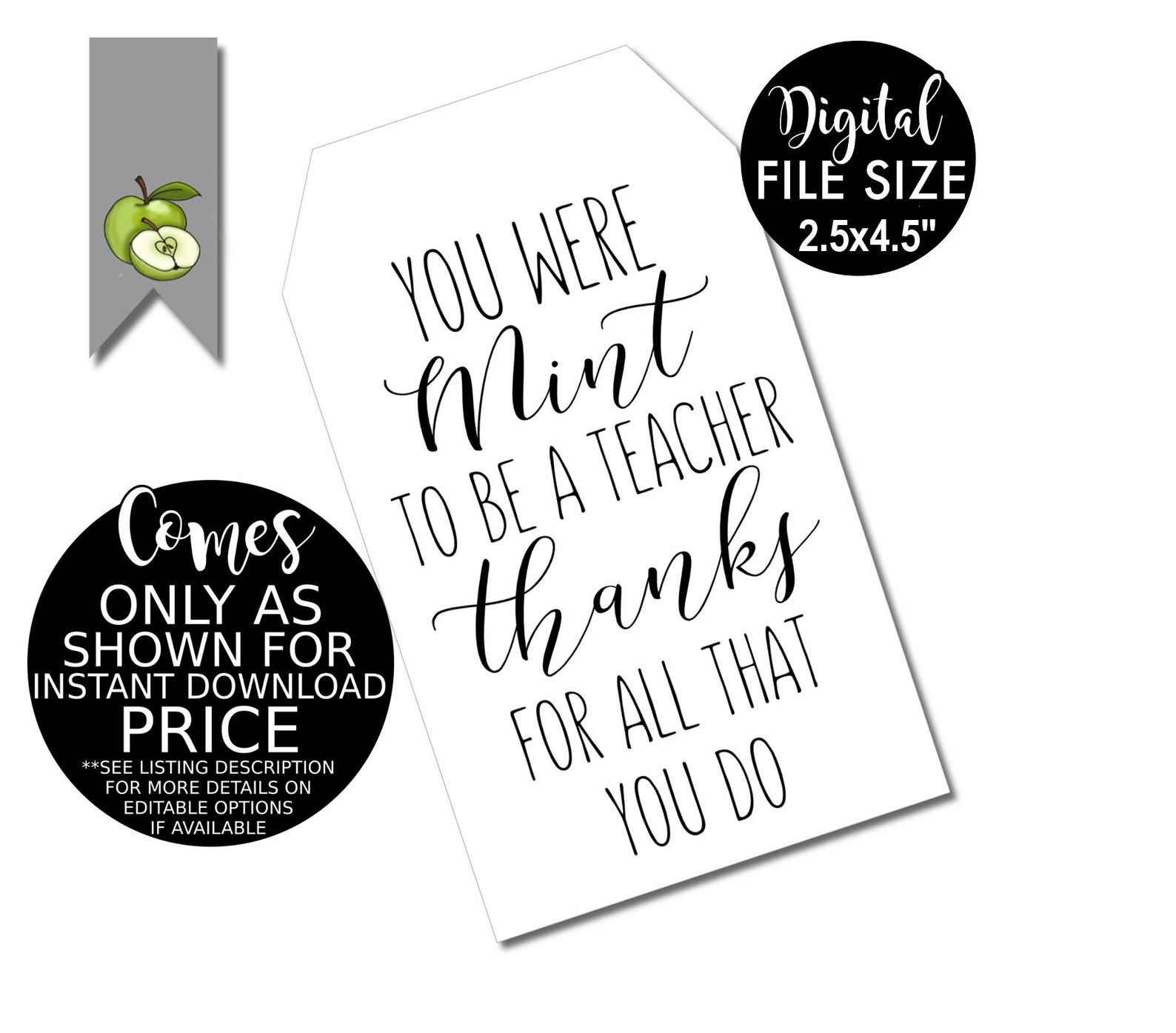 Mint To Be Tag Teacher You Were MINT To Be A Teacher Etsy