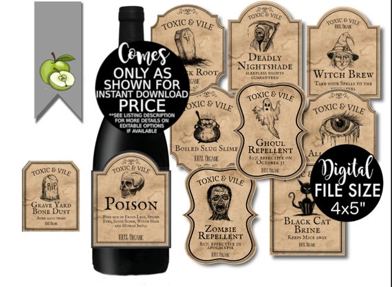 Fully Editable Vintage Apothecary Labels Printable