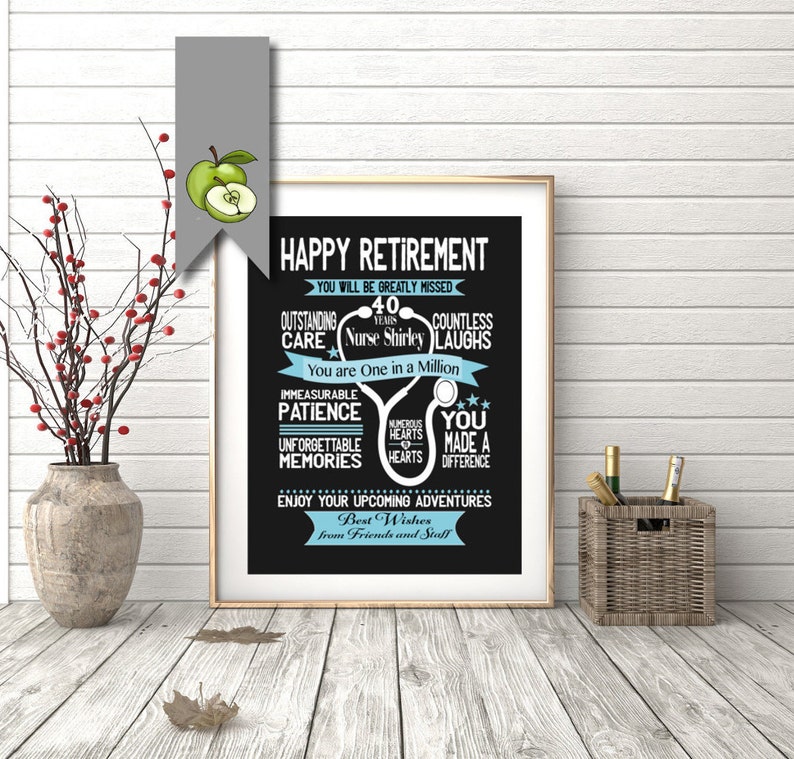 Nurse Retirement Gift Nurse Retiree Personalised Nurse Etsy