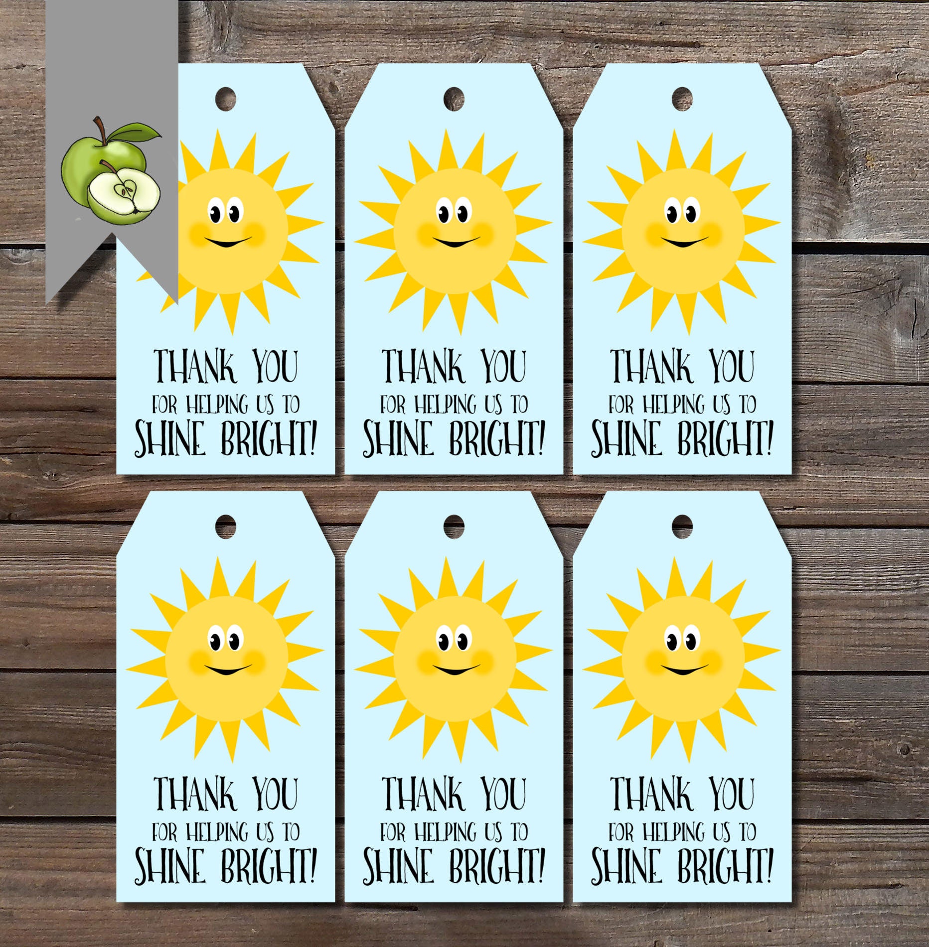 shine bright gift tags summer sun teacher gift end of year