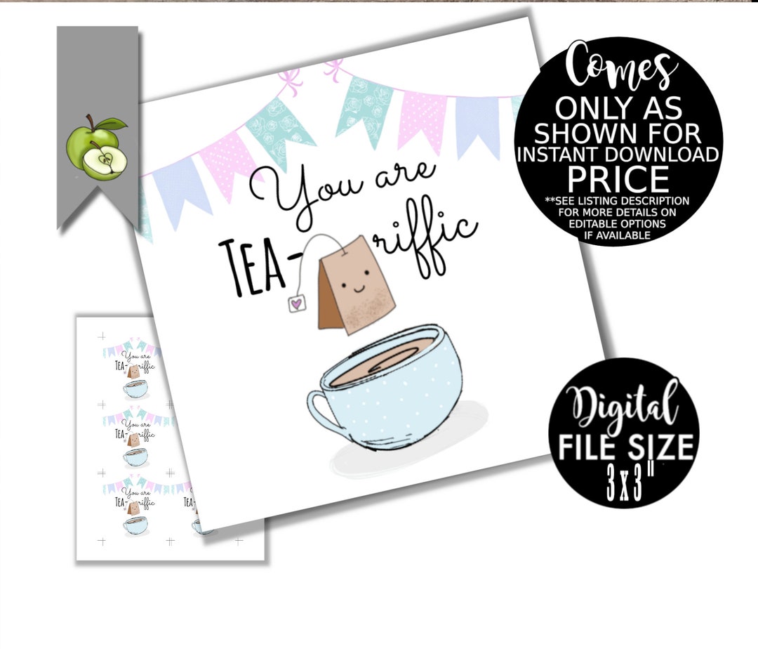 Teariffic Gift Tags Tea Gift Tags Tea Lover Gift Tag Etsy