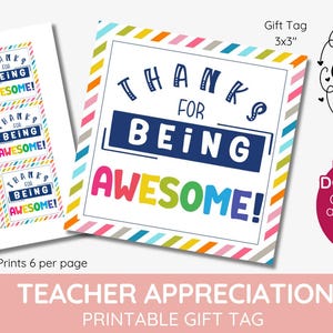 Étiquette-cadeau Merci d'être génial, cadeau de gratitude pour les bénévoles, étiquettes d'appréciation du patron, aide pédagogique, merci, imprimable, assistant de classe