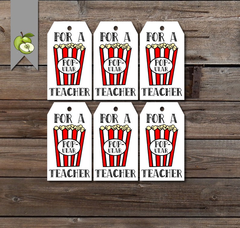 Popcorn Tags For Teachers