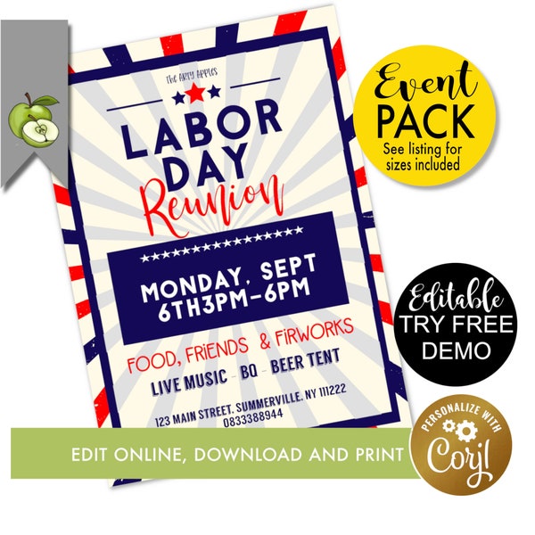 Labor Day Invite Etsy
