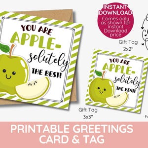 Vous êtes Apple : définitivement le meilleur ! Carte imprimable | jeu de mots Apple d'amusement | Cadeau pour professeur, ami ou collègue