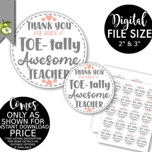Thank You for Being a Toe-tally Awesome Teacher, Teacher Appreciation ...