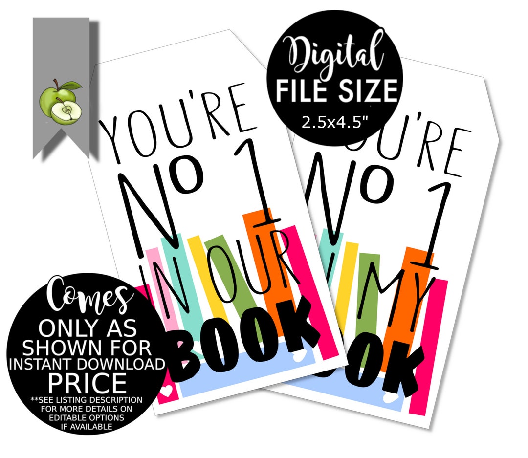Book Gift Teacher Appreciation You're Number 1 in My - Etsy