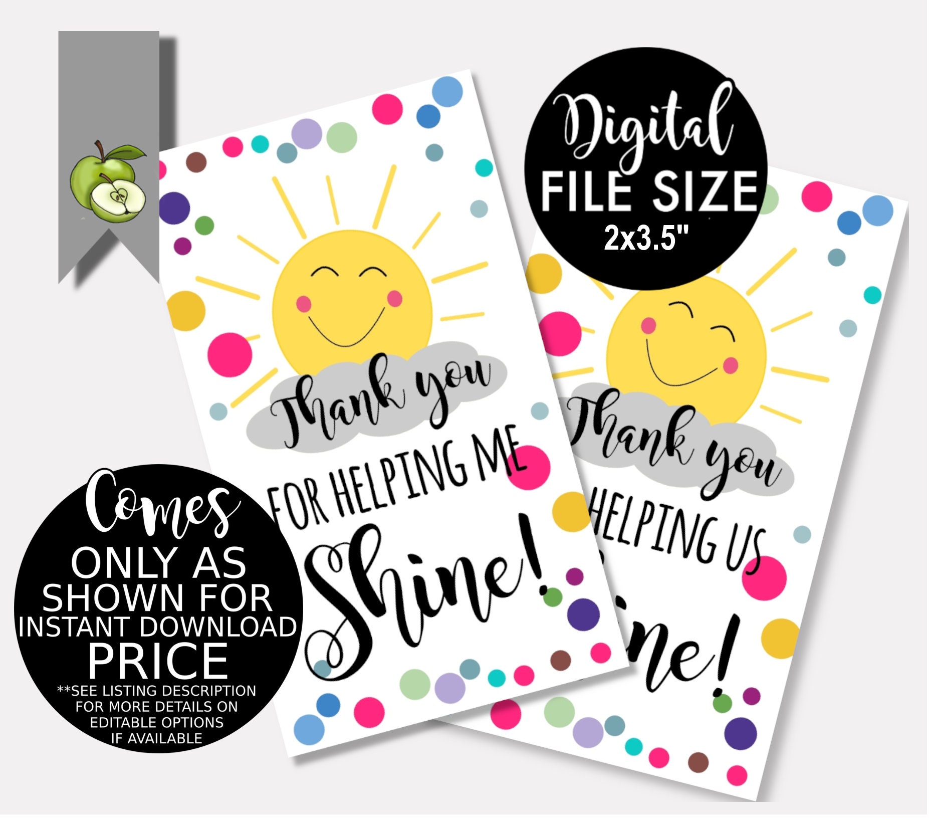 Teacher Thank You Card Thank You For Helping Me Shine. Personalised