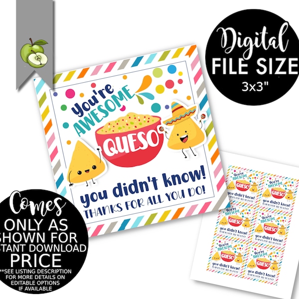 Queso Teacher Printable - Etsy