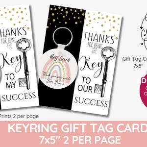 jij bent de sleutel tot ons succes sleutelhanger cadeaukaart, dankbaarheid personeel, vrijwilliger, sleutelthema cadeaulabels, baas waardering, studenten, afdrukbaar