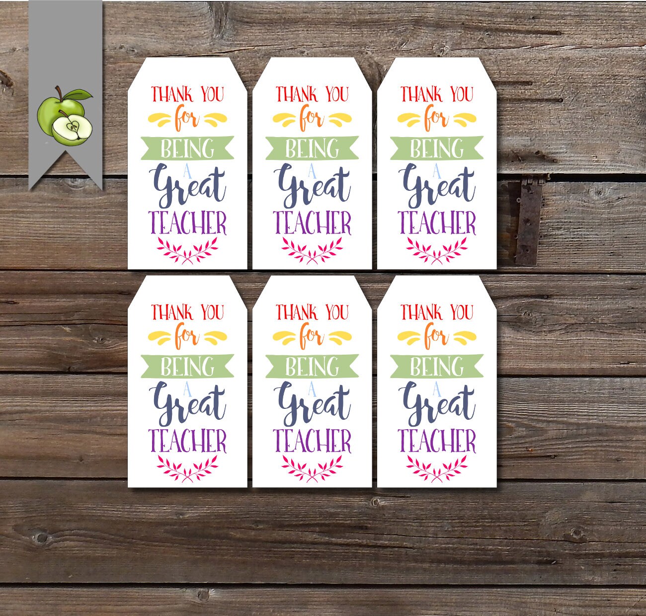 great teacher gift tag colourful best teacher Teacher gift Etsy