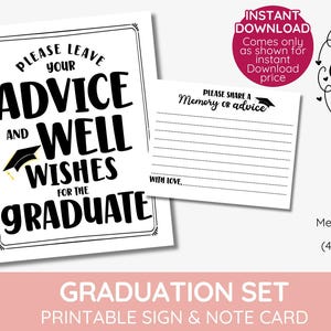 Comparte un recuerdo con el graduado, Letrero y tarjeta de fiesta de graduación, Comparte recuerdos, Escribe un recuerdo, Deja la escuela secundaria, Descarga instantánea
