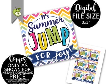jump for joy, graduation printable gift tag, skipping rope, jump rope, teacher graduation, end of year tag, trampoline, INSTANT DOWNLOAD