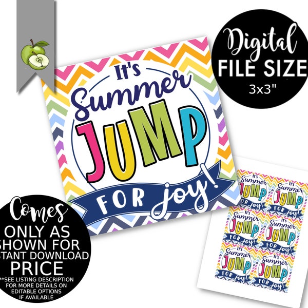 jump for joy, graduation printable gift tag, skipping rope, jump rope, teacher graduation, end of year tag, trampoline, INSTANT DOWNLOAD