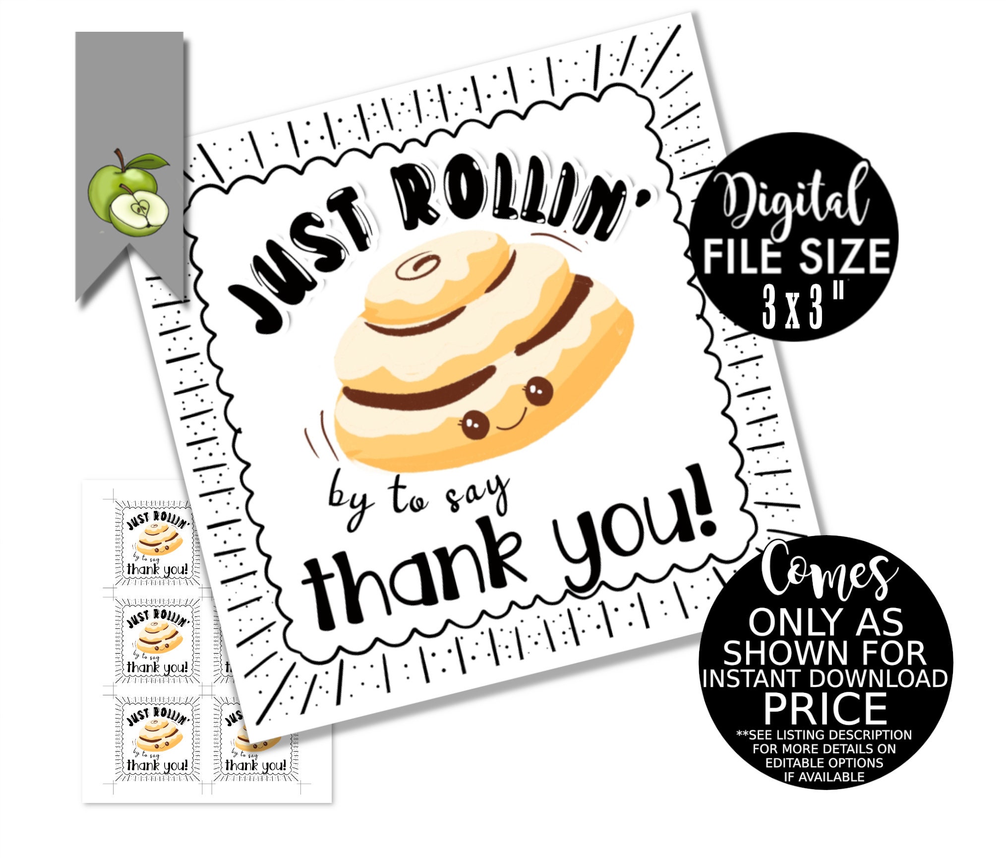 Just Rollin' by to Say Thank You Appreciation Bake - Etsy