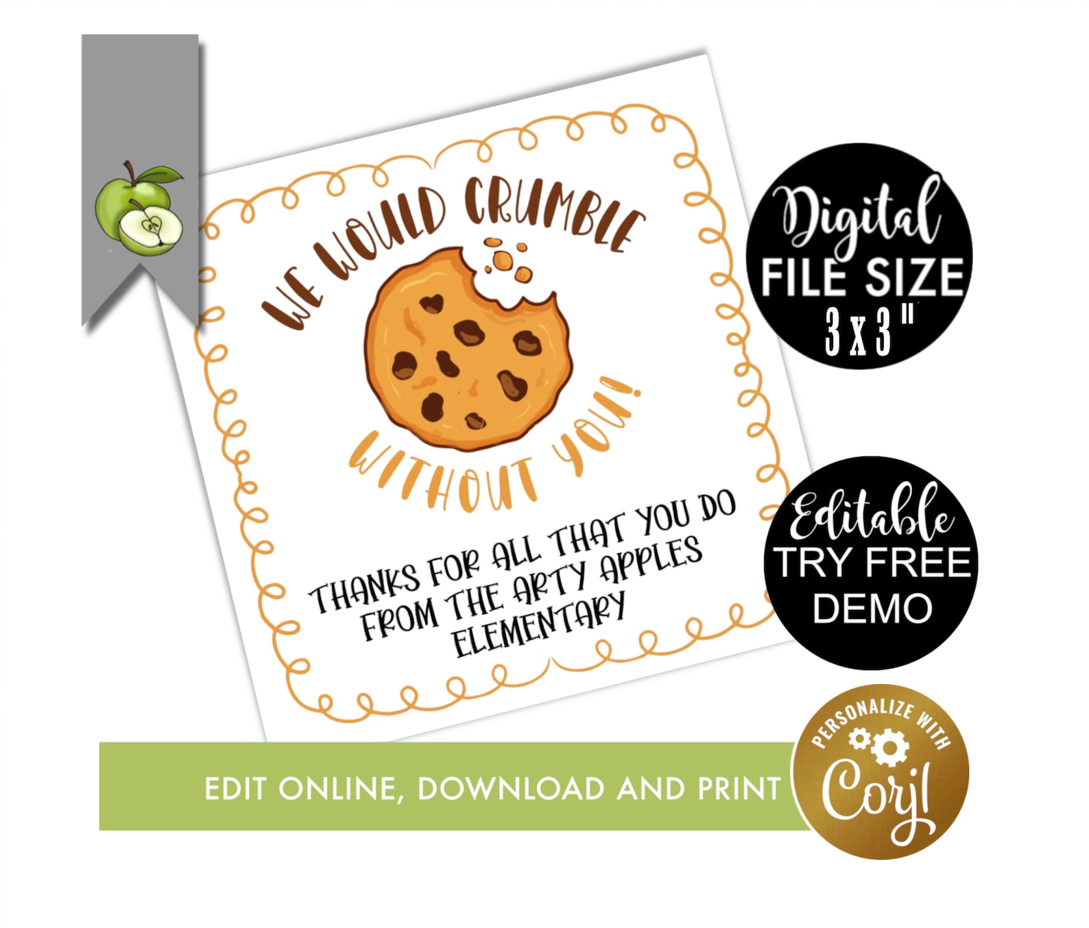 Editable We Would Crumble Without You Teacher Appreciation Etsy Editable We Would Crumble Without You Teacher Appreciation Etsy