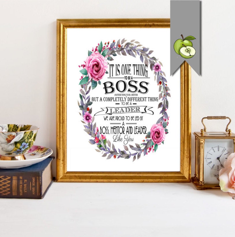 Boss Appreciation Day Boss Week Boss Poster Gift Floral Etsy UK