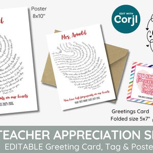 bewerkbare vingerafdruk Teacher Appreciation-kunst, je hebt vingerafdrukken op ons hart achtergelaten pensioencadeau voor leraar, bijbelsjabloon bewerken op Corjl