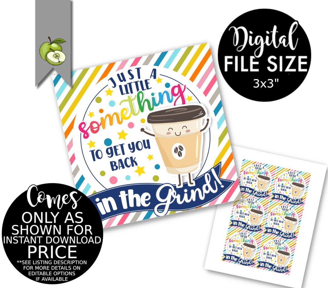 Back to School Teacher Gifts, Coffee Printable Gift Tag, First Day of ...