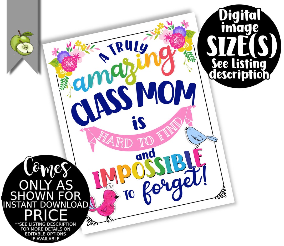 Amazing Class Mom Thank You Gift, Teacher Assistant End of Year Gift