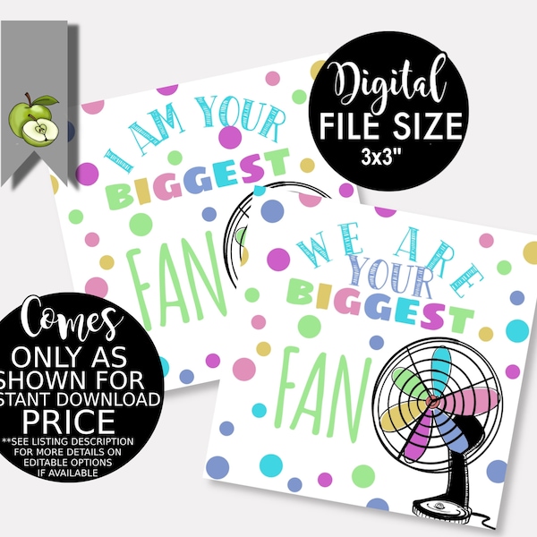 biggest fan, we/I biggest fan,  teacher appreciation, hand pocket fans, rainbow gift, coach printable, paper wooden fan, INSTANT DOWNLOAD