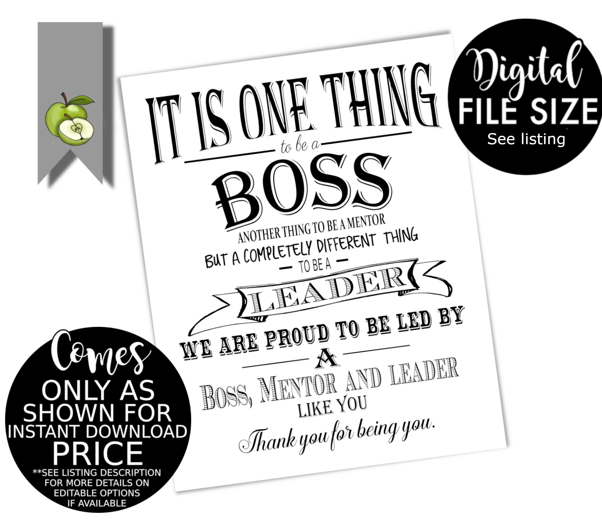 Boss appreciation day week Boss week boss Digital instant | Etsy