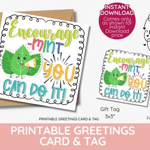 Encouragez-MINT, vous pouvez le faire ! étiquette cadeau, test, examens, promotion de test, imprimable, TÉLÉCHARGEMENT IMMÉDIAT, étudiant, Encourage-mint