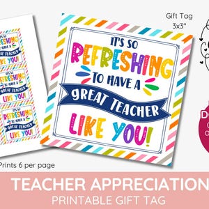 Étiquettes-cadeaux rafraîchissantes pour enseignants, rentrée des classes avec prise de force, étiquette cadeau tasse de professeur limonade, étiquette cadeau mug, imprimable, TÉLÉCHARGEMENT IMMÉDIAT