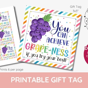Sie können es erreichen, wenn Sie Ihren besten druckbaren Geschenkanhänger versuchen! Prüfungen geben dein Bestes, SATs, Schultests, Motivation, sofortiger Download