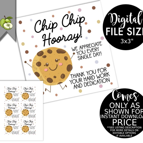 chip chip hooray!, Congratulation, well done, friend gift, cookies, dips snack, celebration, tests, exams, Printable, instant DOWNLOAD