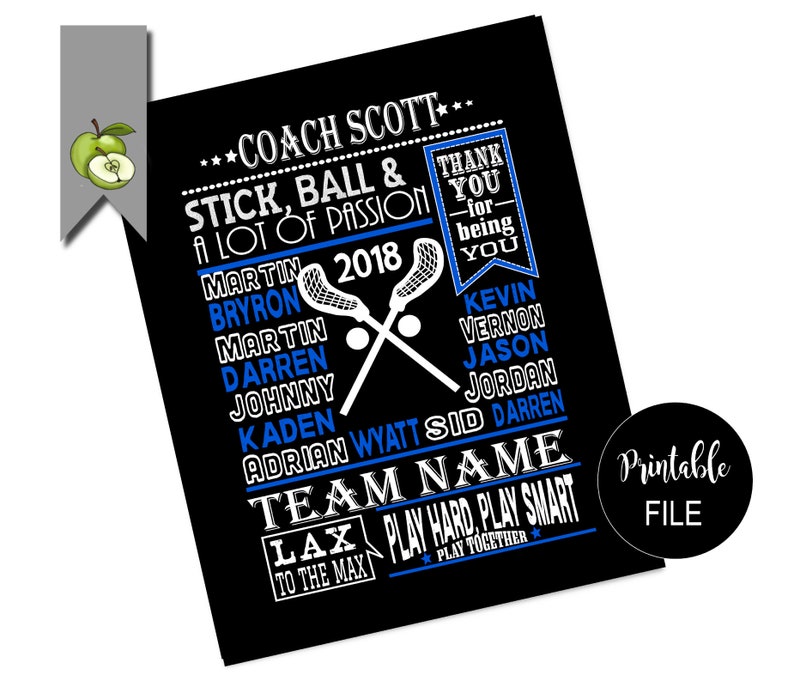 Lacrosse Coach Appreciation Lacrosse Team Gift Keepsake Etsy