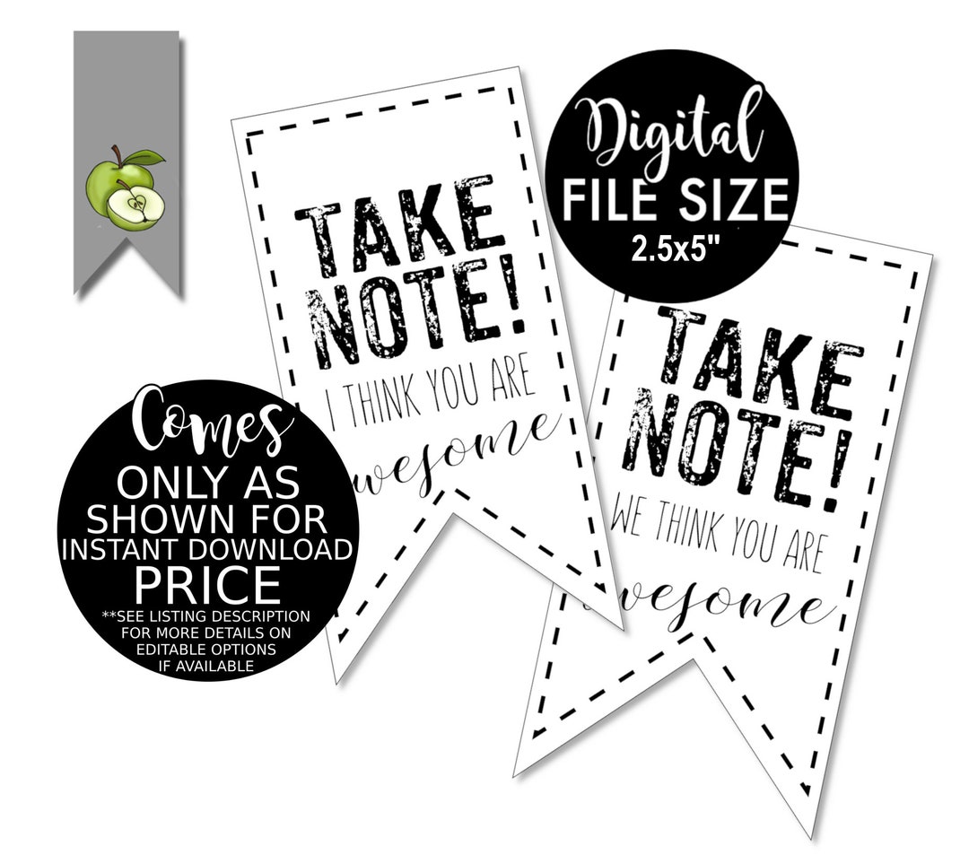 take-note-i-think-you-re-awesome-take-note-we-think-your-awesome-notebook-teacher-appreciation-week-pen-book-teacher-gift-tag-printable-etsy