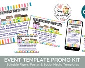 yard sale Template, Neighborhood yard sale event, EDITABLE rummage sale, School Church Fundraiser, Garage sale, printable